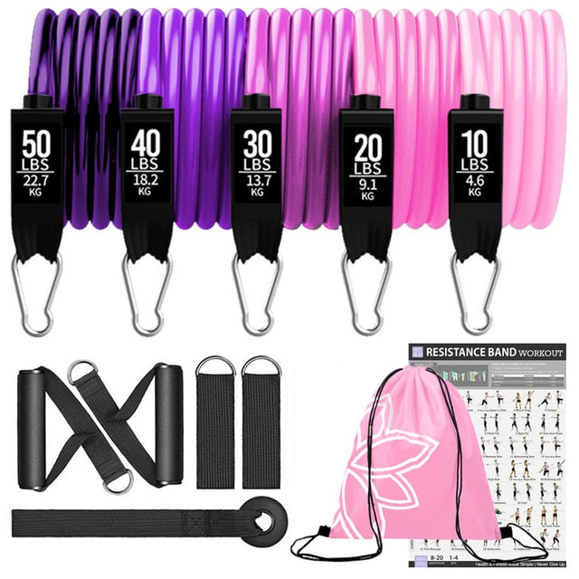 360lb Resistance Band Set - Fitness Exercise Bands