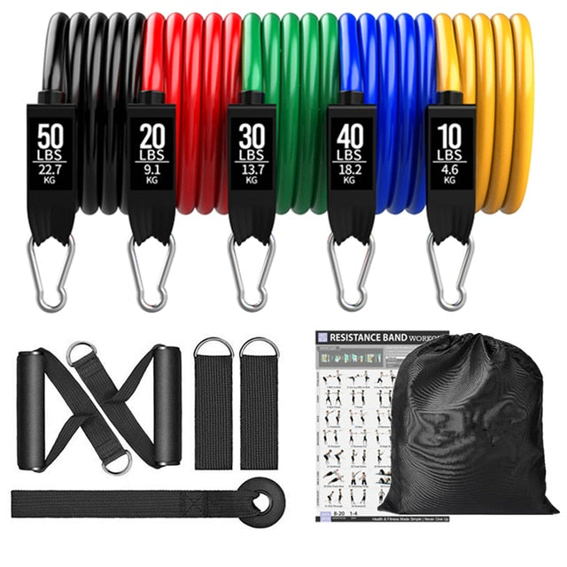 360lb Resistance Band Set - Fitness Exercise Bands