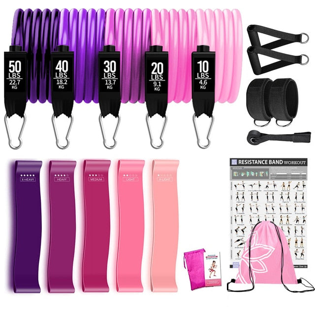360lb Resistance Band Set - Fitness Exercise Bands