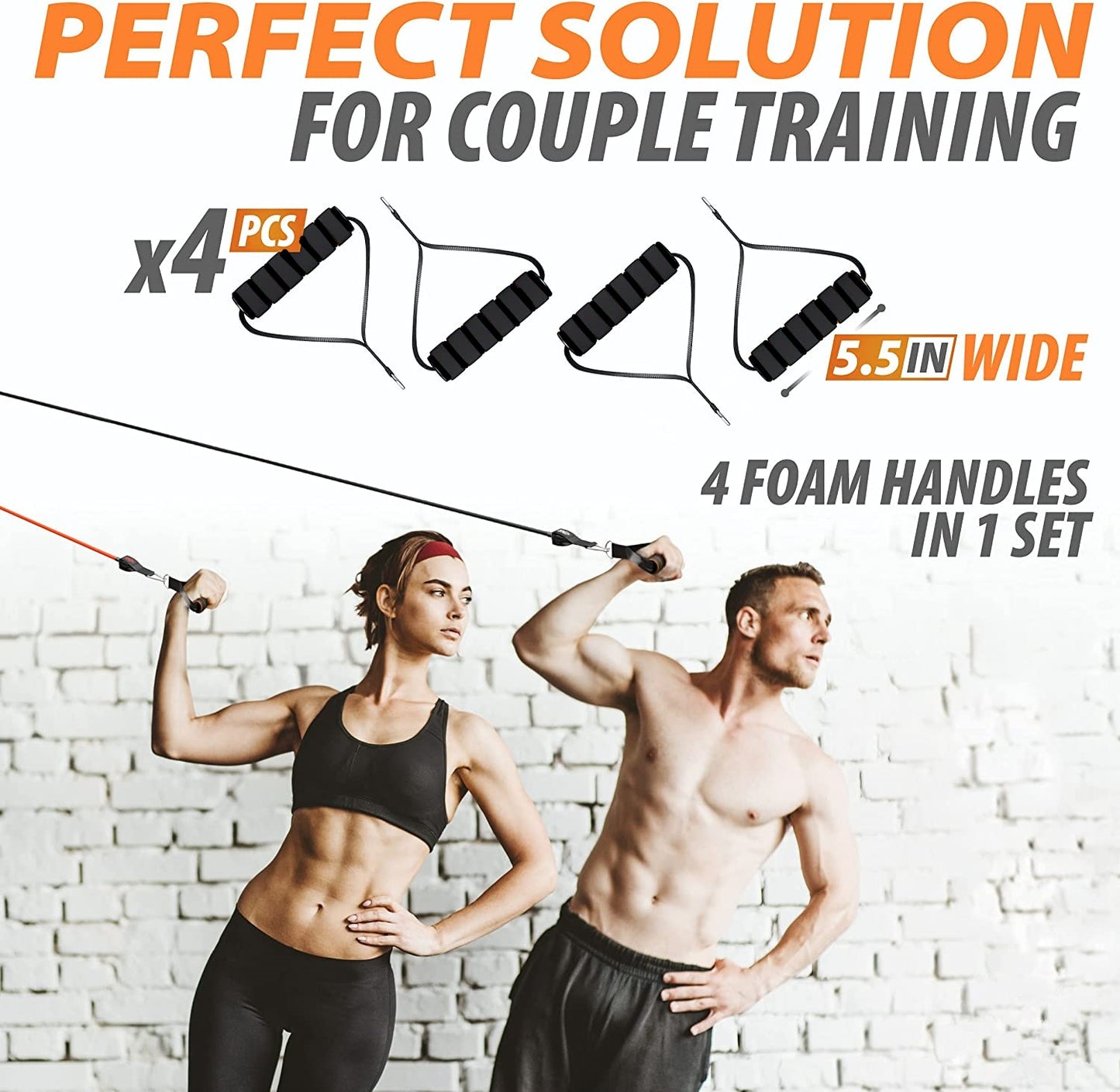 360lb Resistance Band Set - Fitness Exercise Bands