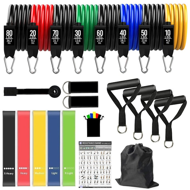 360lb Resistance Band Set - Fitness Exercise Bands