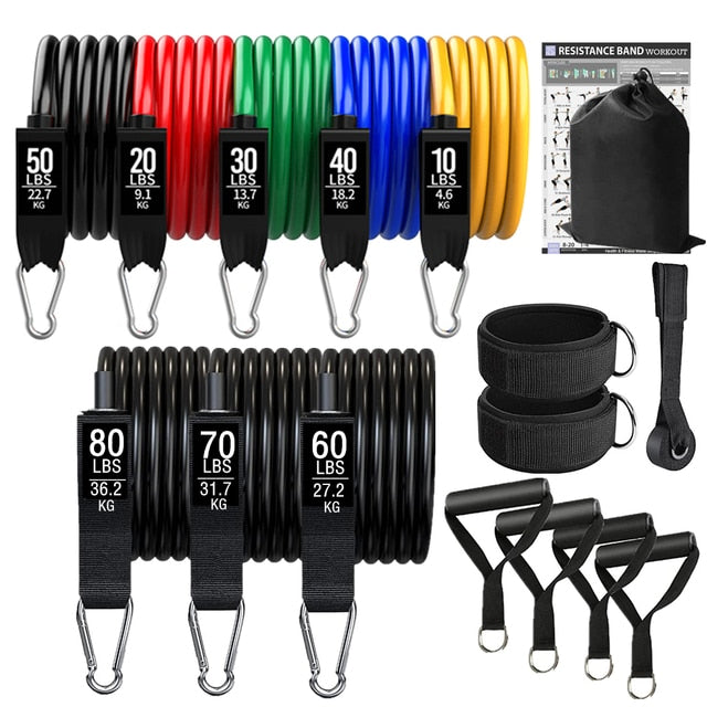 360lb Resistance Band Set - Fitness Exercise Bands