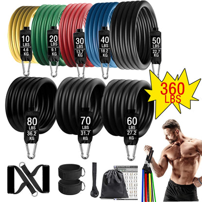 360lb Resistance Band Set - Fitness Exercise Bands
