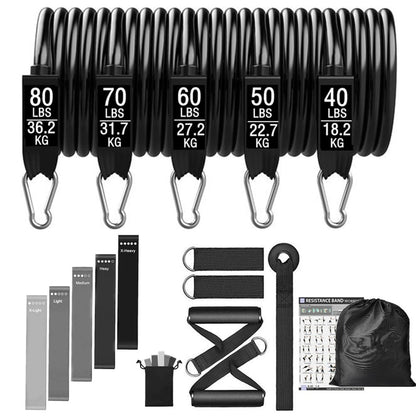 360lb Resistance Band Set - Fitness Exercise Bands